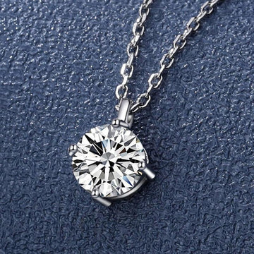 Sensational Classic Round Cut VVS 0.5/1/2 Carat High Quality Moissanite Diamonds Necklace- Fine Jewellery - The Jewellery Supermarket
